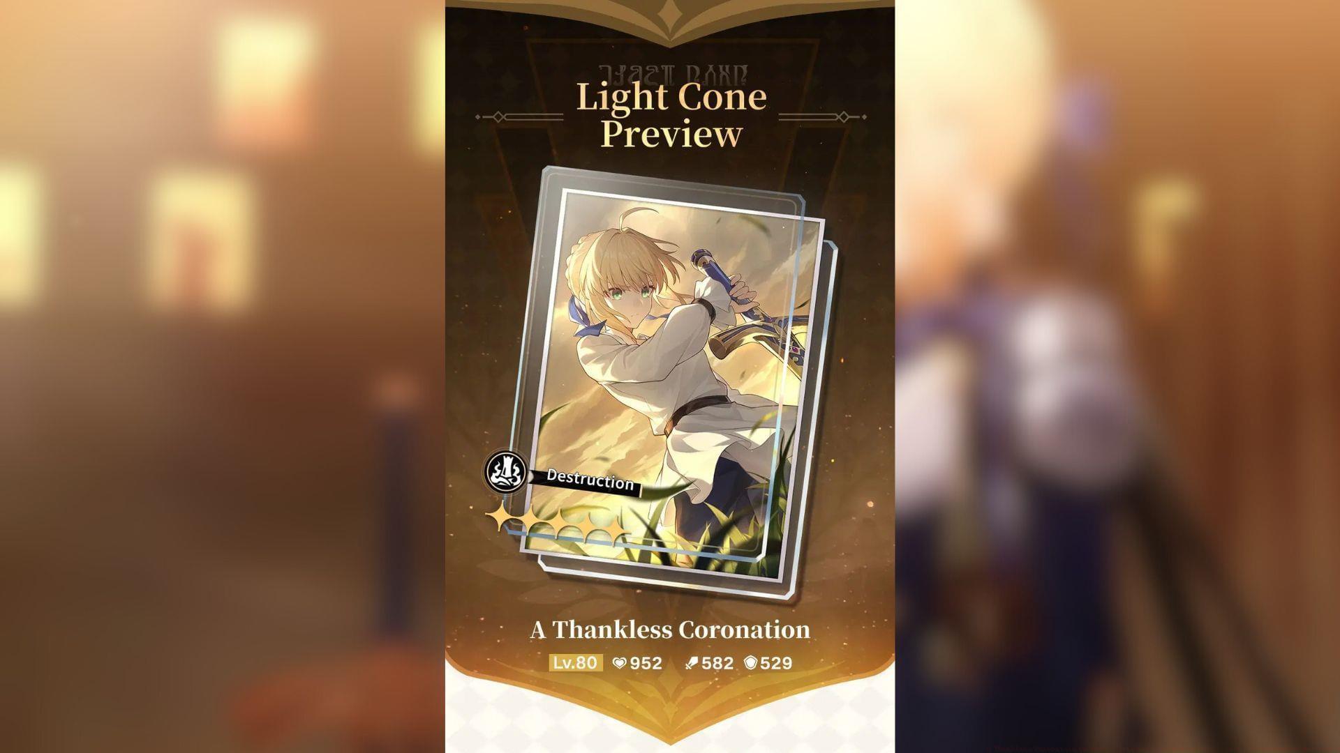 Honkai Star Rail A Thankless Coronation Light Cone preview