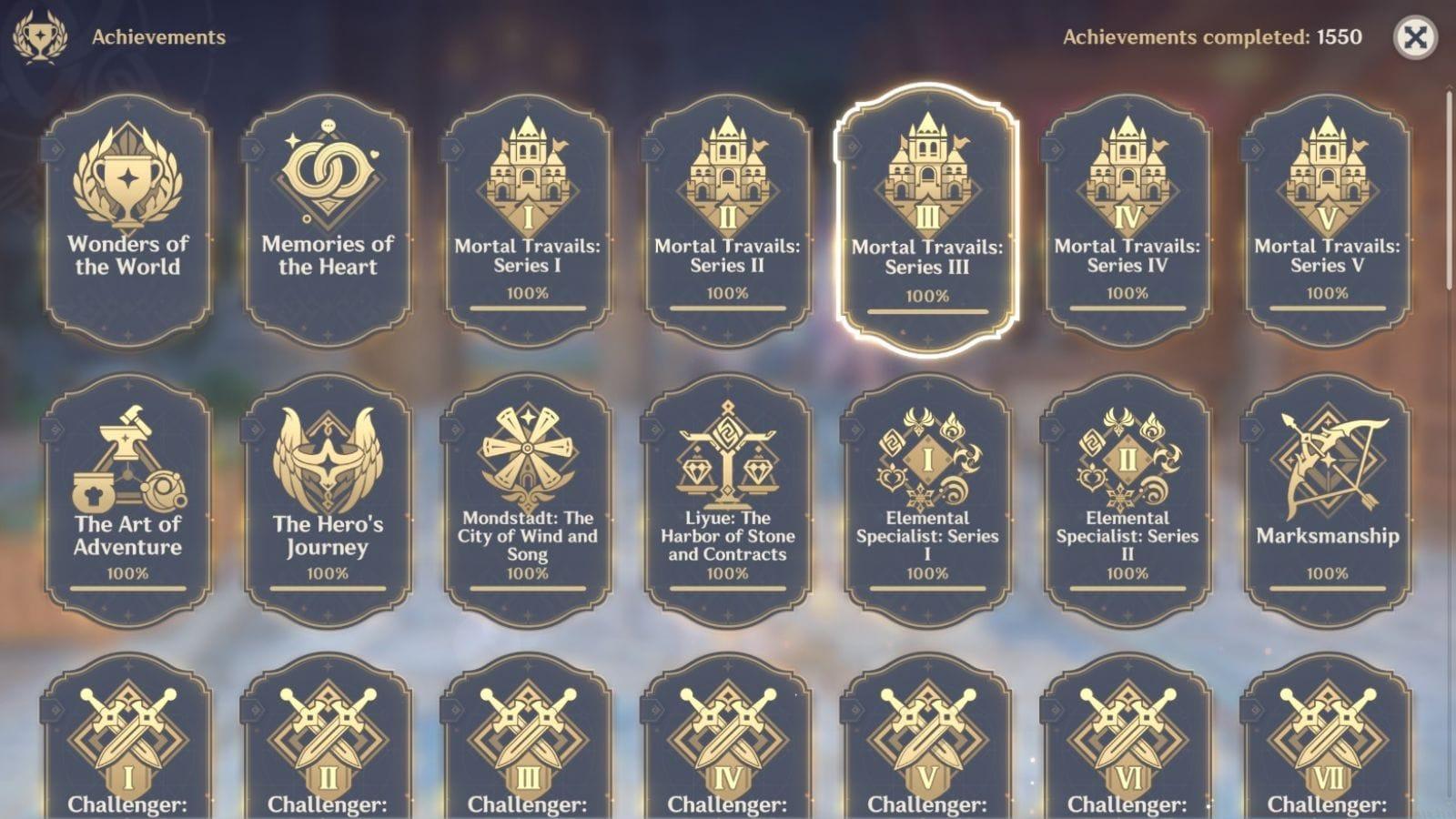 Genshin Impact Luna I achievements list