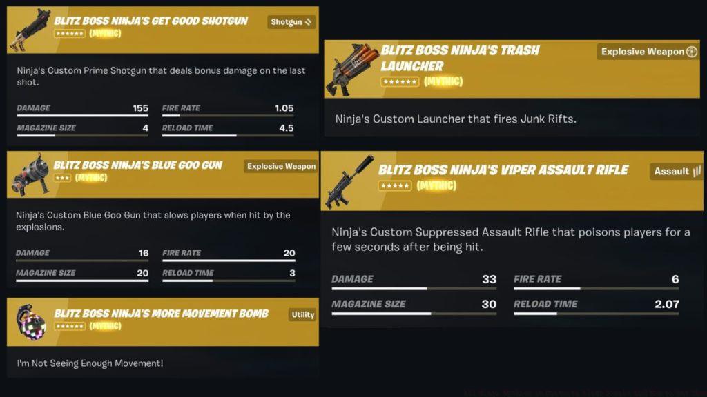 Fortnite Blitz Boss Ninja Mythics