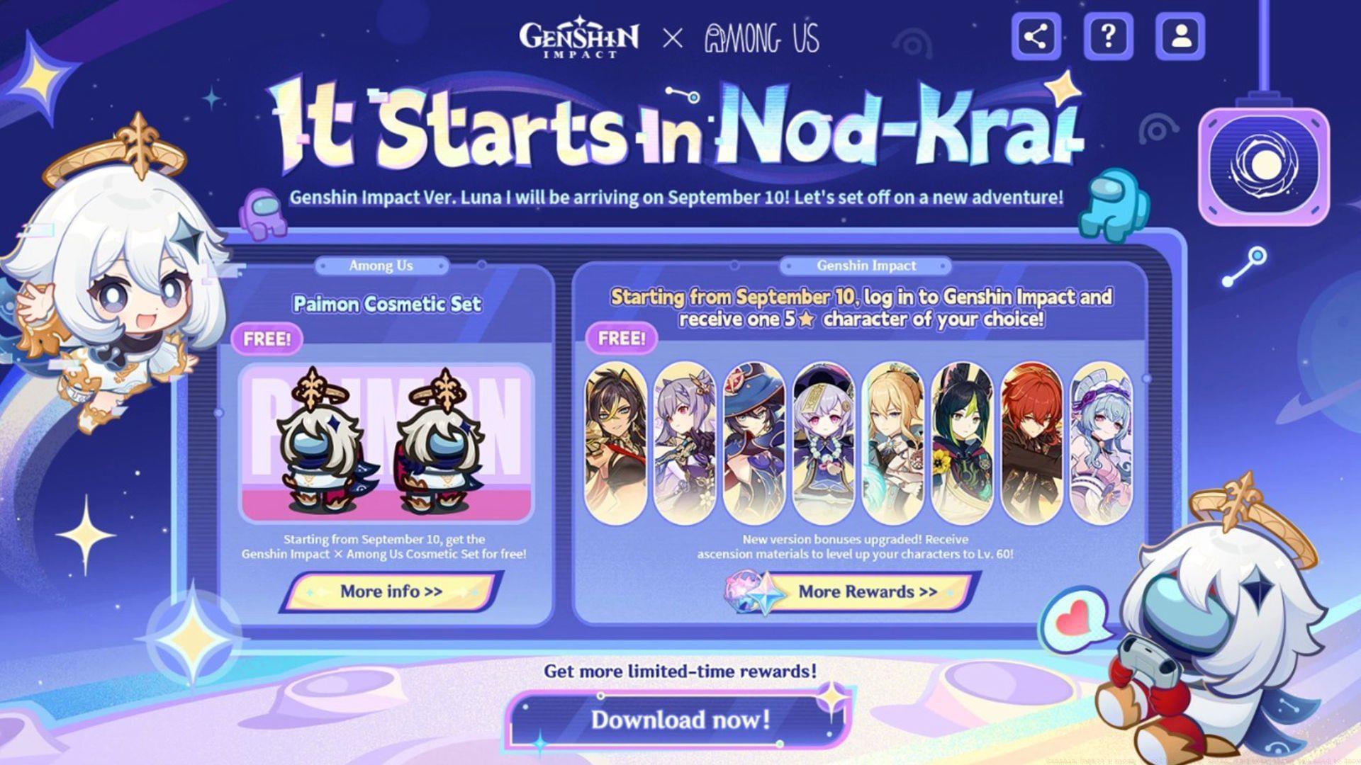 Genshin Impact x Among Us collab "It starts in Nod-Krai" (Image via HoYoverse)