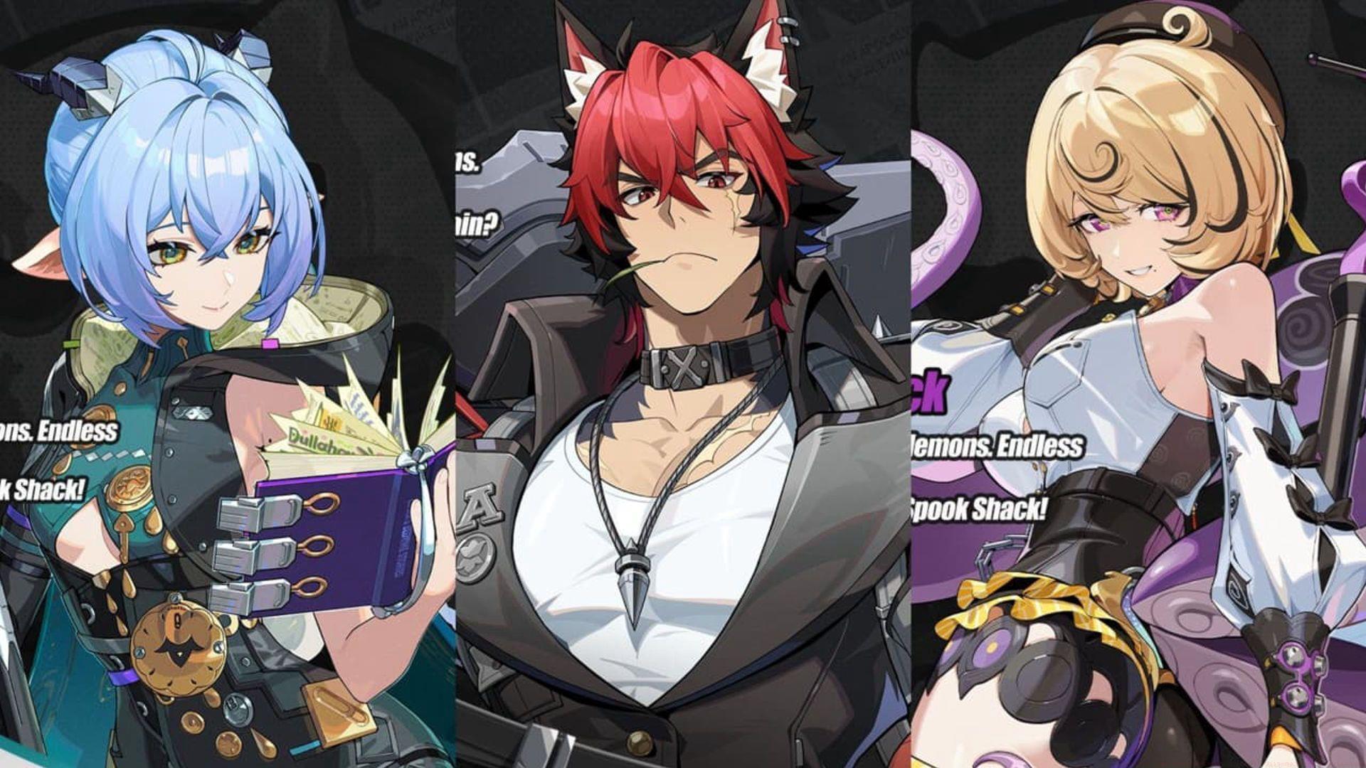 Lucia, Komano Manato and Yidhari for Zenless Zone Zero version 2.3 (Image via HoYoverse)