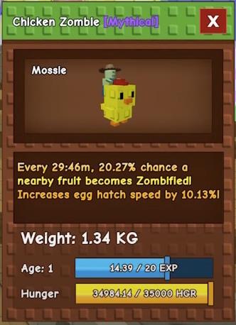 chicken zombie in Grow a Garden