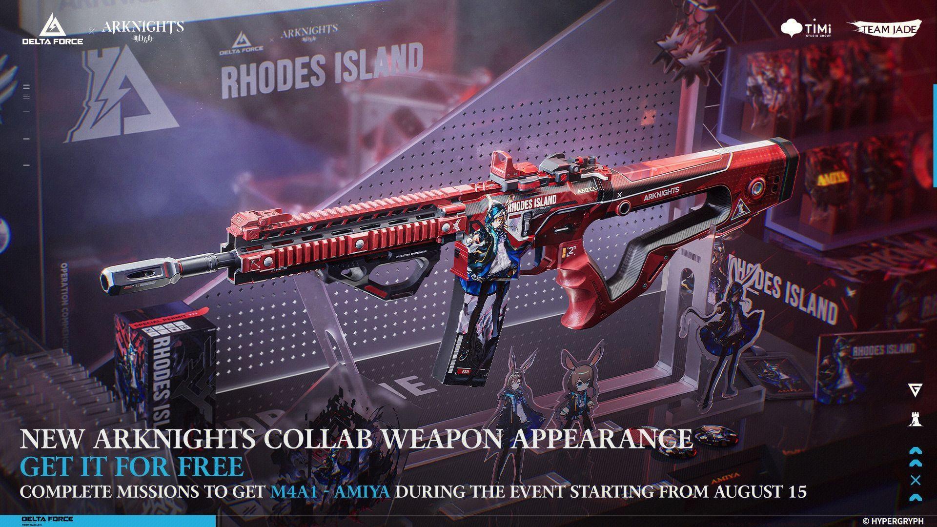 M4A1-Amiya collab appearance key art.