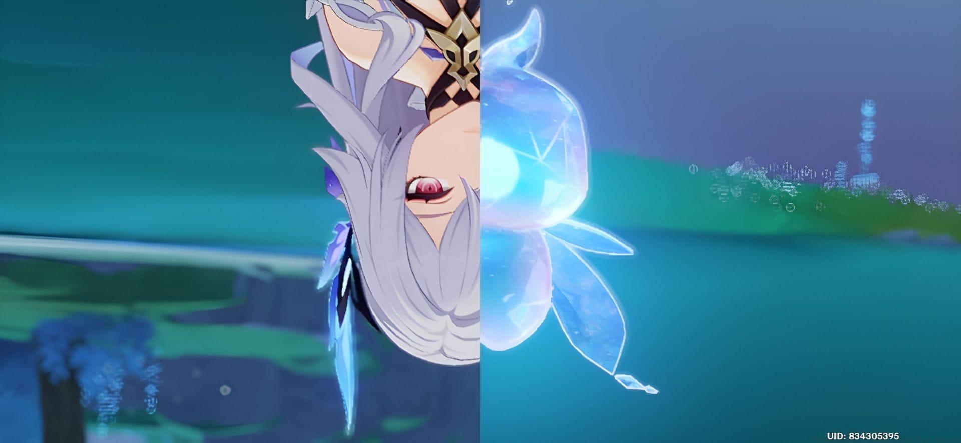 Skirk and the spirit formed from her emotions in her story quest (Image via HoYoverse)