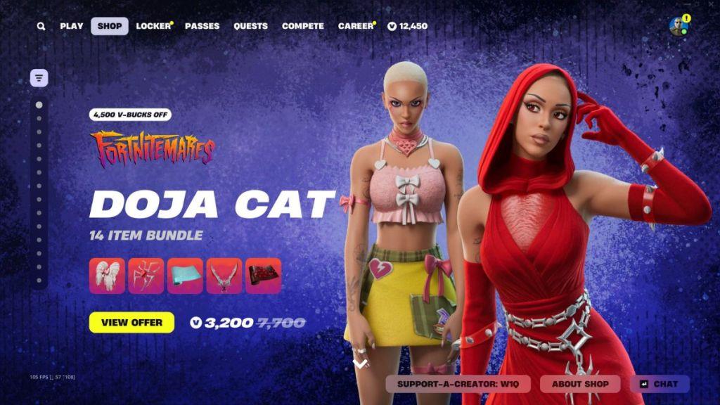 Doja Cat Bundle in Fortnite Shop