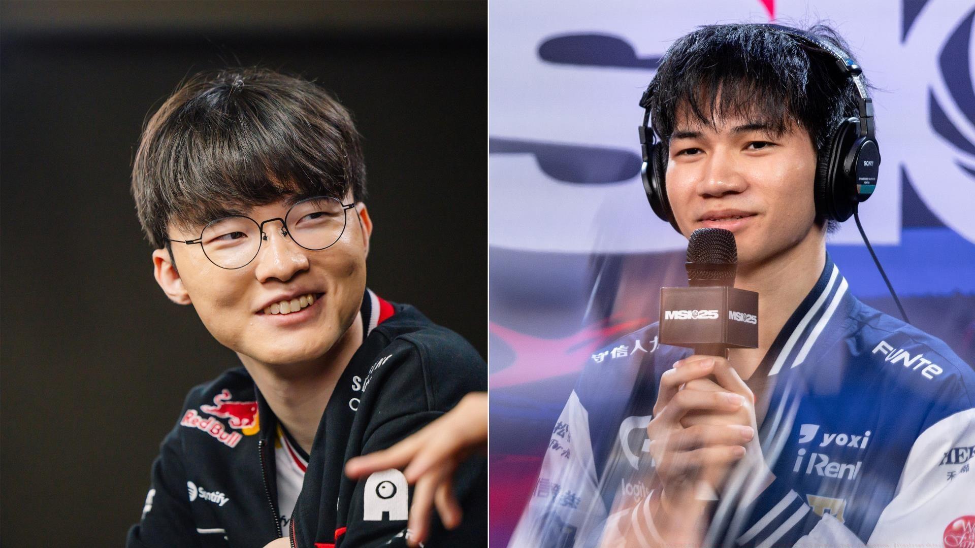 Faker vs HongQ in the first round of LoL MSI 2025 Bracket Stage (Image via LoL Esports)
