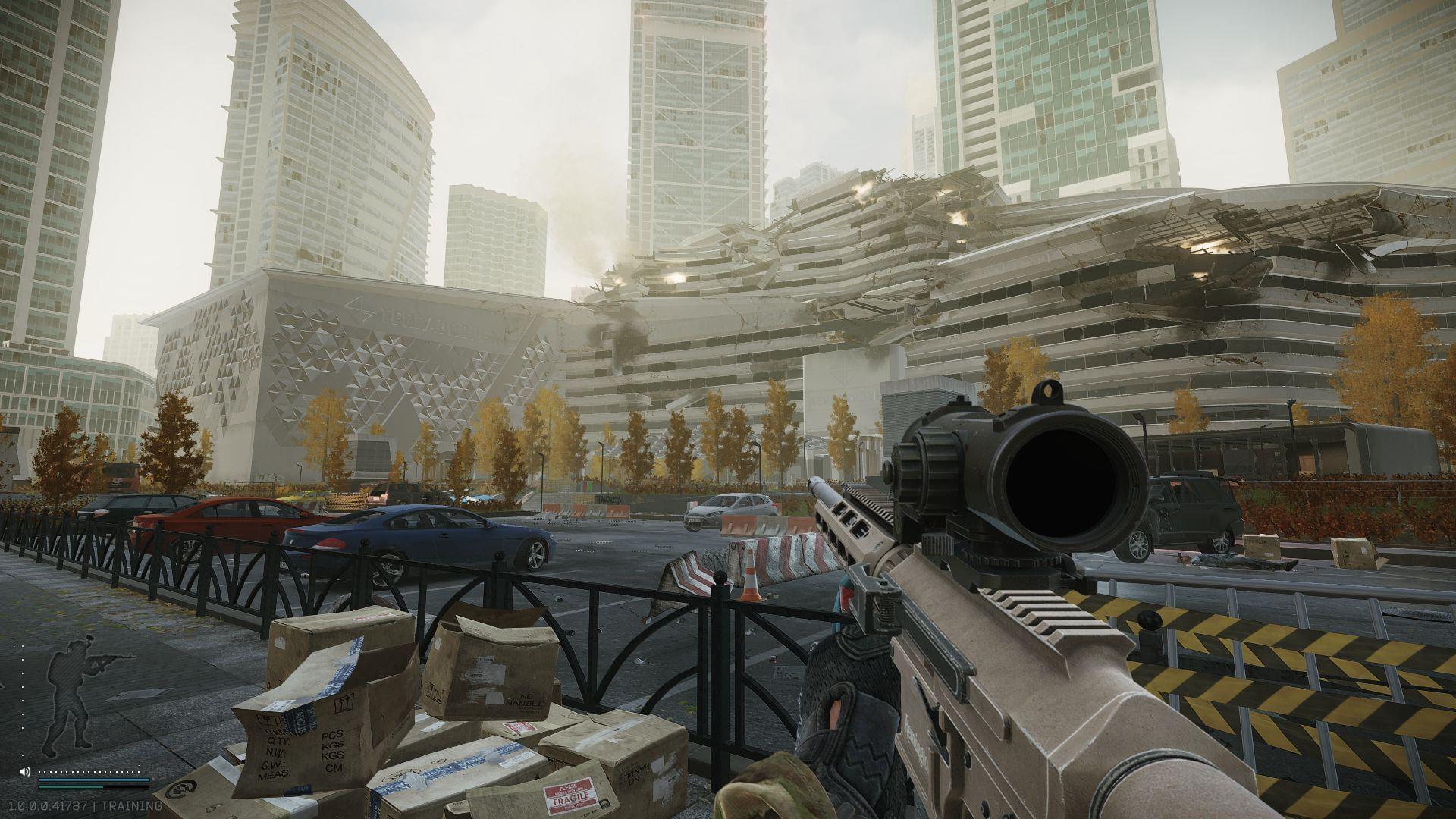 The Terragroup HQ building on Ground Zero (Image via Sportskeeda Gaming || Battlestate Games)