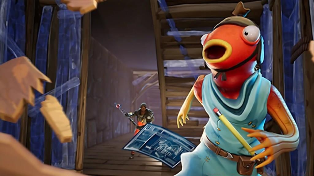Fortnite fishstick running from enemy