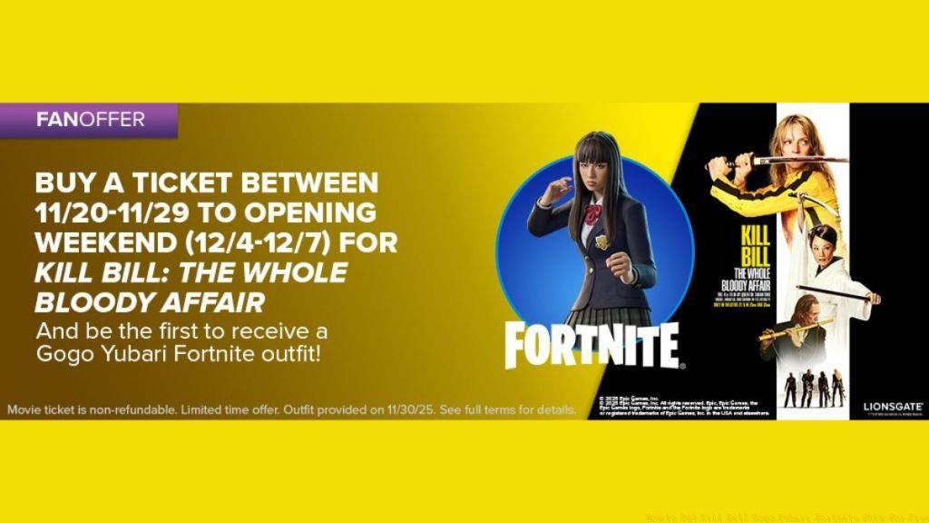 Fortnite Gogo Yubari skin and Kill Bill promo