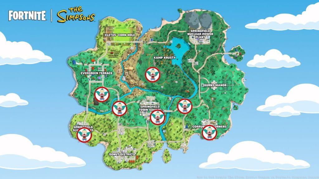 Fortnite Krusty Clown Locations