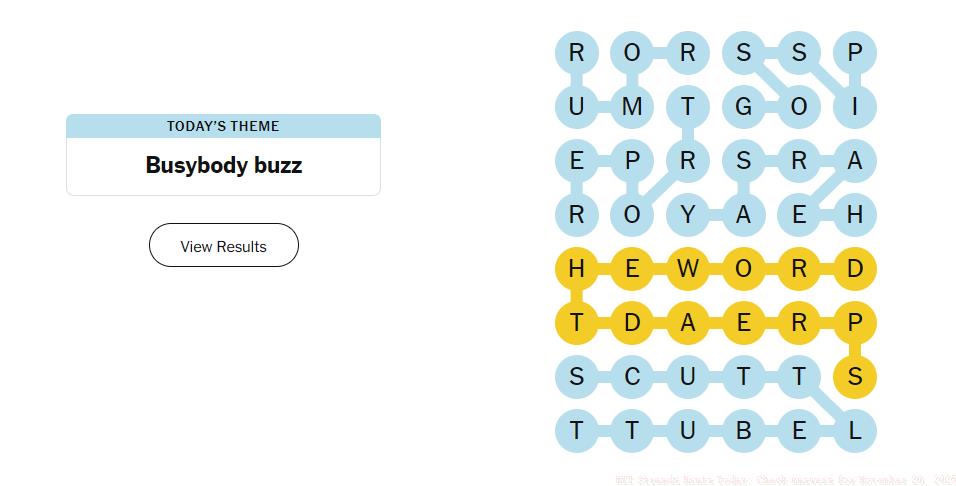 strands hint and answer november 20