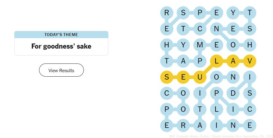 strands answer september 30 2025