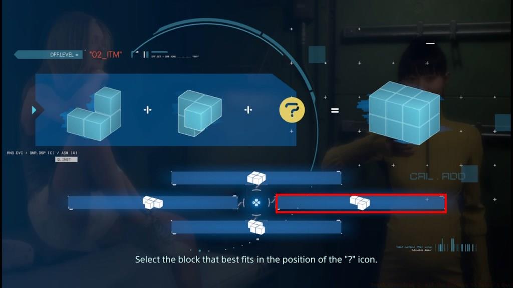 Rainy's quiz about building blocks in Death Stranding 2.