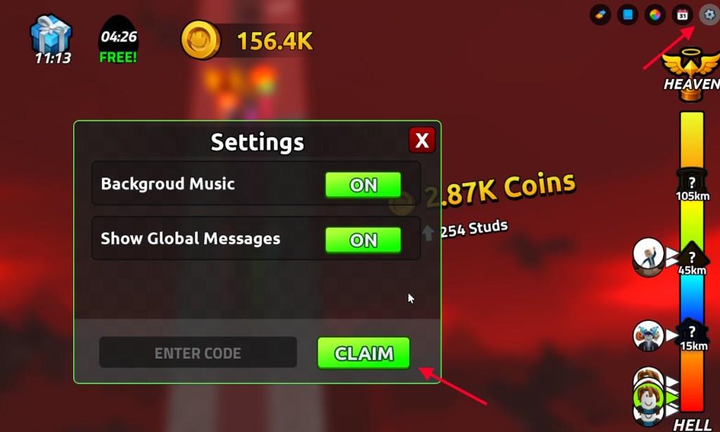 redeem Hell to Heaven climb codes