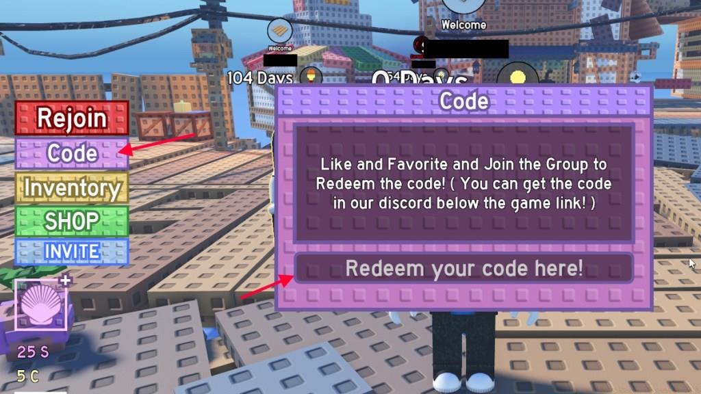 redeem Survive on a Curse codes