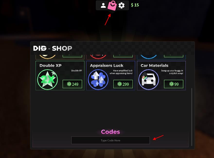 redeem codes for Dig