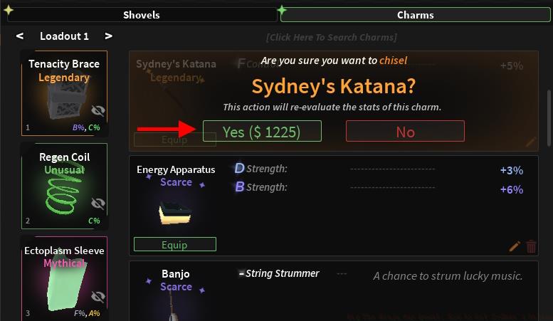 reroll stats of sydney katana price