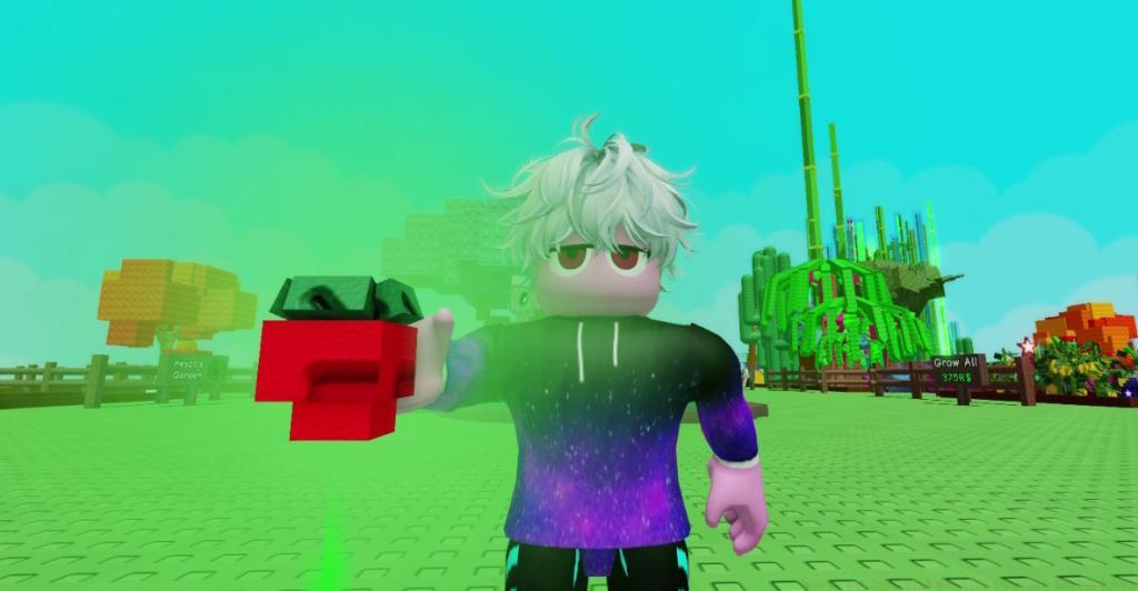 roblox player holding zombified mutation fruit in Grow a Garden