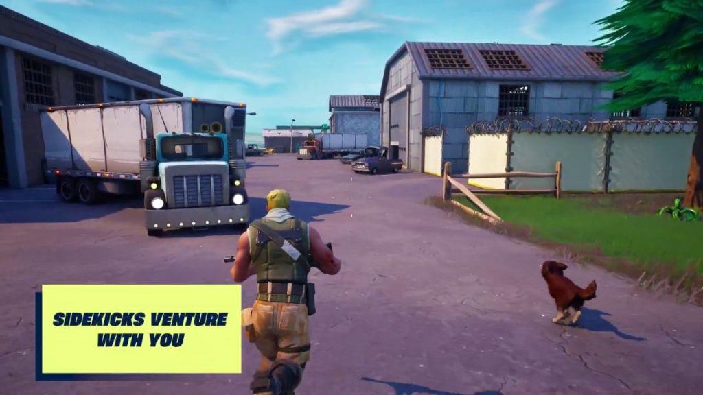 Fortnite Sidekick Walking Alongside player