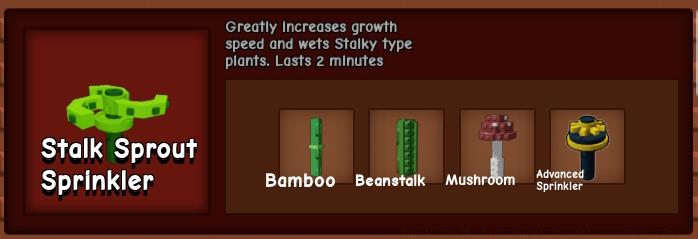 stalk sprout sprinkler in grow a garden