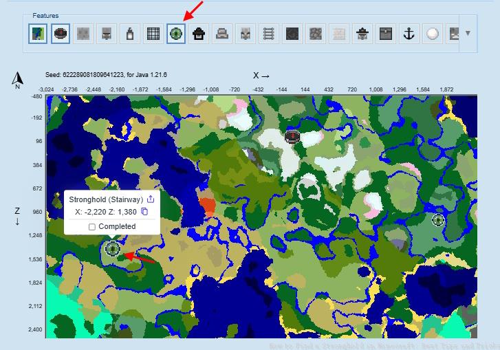 stronghold on seed map