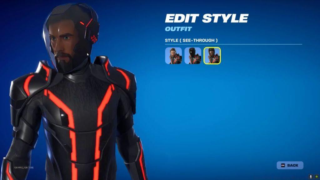 Tron skin style in Fortnite